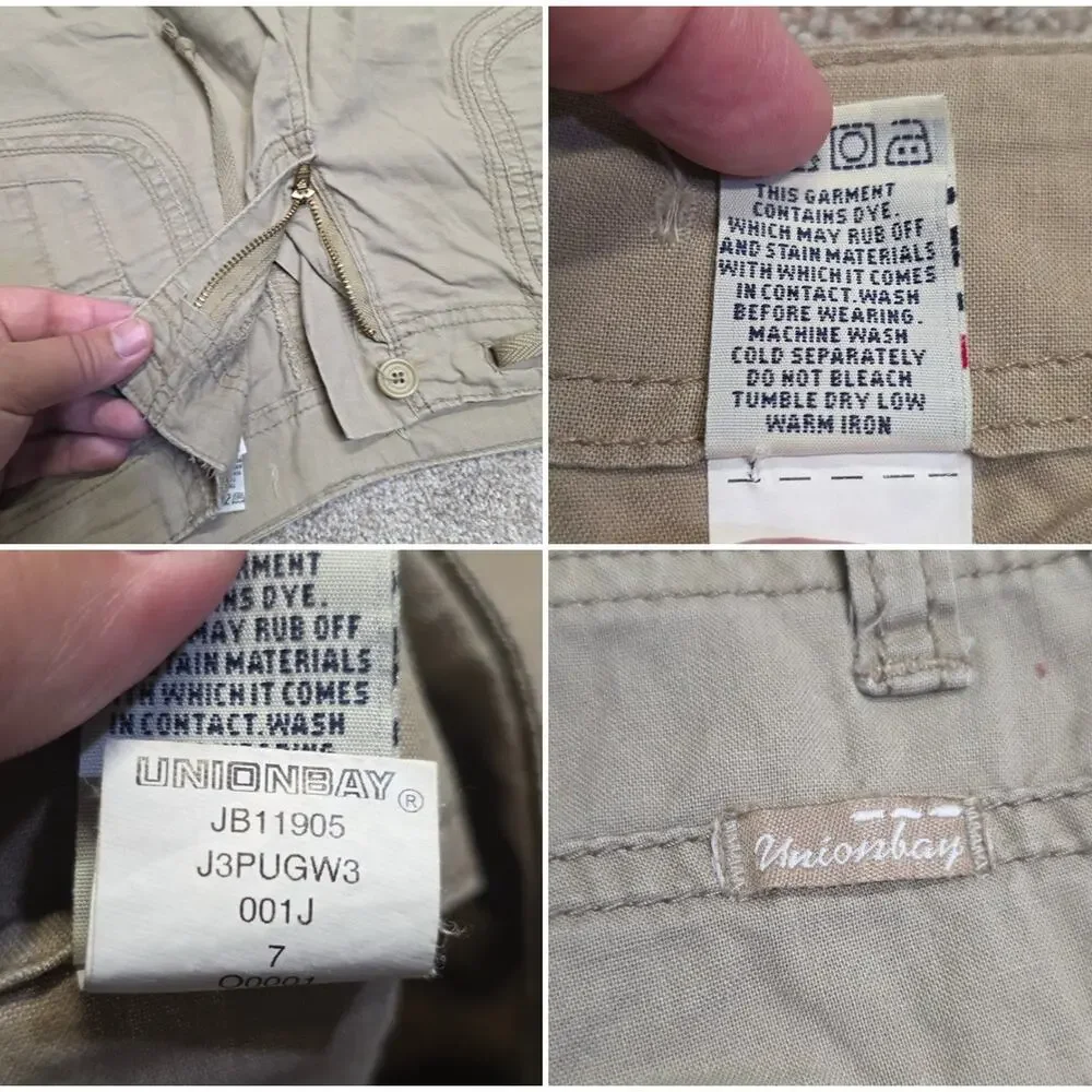 Y2K Parachute Indie Sleaze UnionBay Cargo Capri Pants Sz 7 Khaki Cotton Utility